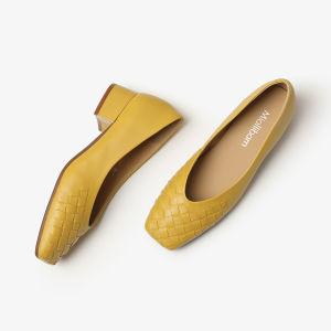 MIOLLIBARN | Lemon Yellow Breathable Comfort Soft Lamb Skin Women Summer Flats