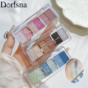 Dorisna ชุดตลับอายชาโดว์6สีแบบด้านและชิมเมอร์ชุดอายแชโดว์สีฟ้าน้ำตาลน้ำตาลน้ำตาลอายแชโดว์แต่งหน้ากันน้ำติดทนนาน