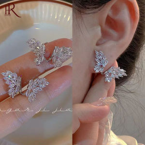 Frascati Korean Fashion Sparkling Crystal Butterfly Ear Cuff Clip Earrings Without Piercing For Women Wedding Party Jewelry Ear Clips