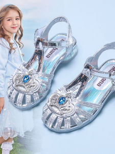 Giày Sandal Nữ Em Kiểu Dáng Công Chúa Đính Rhinestone Mùa Hè Mềm Lưng Cao Giày Bệt Thời Trang Cho Gái Thơ Từ 3-6 Tuổi