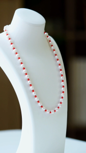 Montagne Jewelry Natural 3mm Red Coral+ 6mm Akoya Pearl Necklace