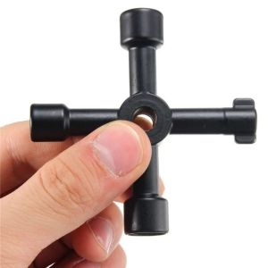 4-in-1 Portable Black Hand Screwdriver Electrician Plumber Cross Switch Wrench Multifunctional Square Triangle Key Repair Tools