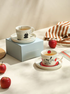 Blue Lotus High Aesthetic Value Ceramic Cup And Plate Set Practical Gift for Girlfriend Birthday Valentines Day Couple Set