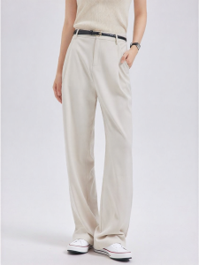 Professional Womens Pants for Job Interviews and Commuting with a High-end Feel Spring and Autumn Style High Waist Wide Leg Pants