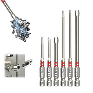 6PCS Pagoda Step Screwdriver Bit Set S2 Alloy Steel Magnetic Hex Shank BitsMulti-Size Bits for Electric DrillScrewdrive