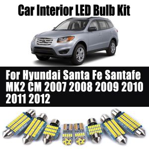 12Pcs For Hyundai Santa Fe Santafe MK2 CM 2007 2008 2009 2010 2011 2012 Car Accessories LED Interior Map Dome Light Bulb Kit Set