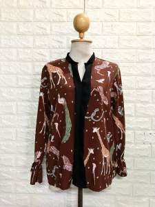 เสื้อแขนยาว คอจีน ลายสวัตว์ สวยมาก ผ้าไหมอิตาลี่