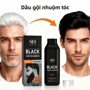Dầu Gội Nhuộm Tóc Tức Thì Màu Đen Tự Nhiên Che Phủ Tóc Bạc Cho Nam Nữ Thuốc Nhuộm Tóc Che Khuyết Điểm 250ml