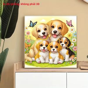 1 Miếng Tranh Gắn Đá 2D Flat Puppy Họa Tiết Không Khung Vải Dành Cho Người Mới Bắt Đầu Phong Cách Hiện Đại Động Vật Theo Chủ Đề Ngày Lễ Đảng Quà Tặng