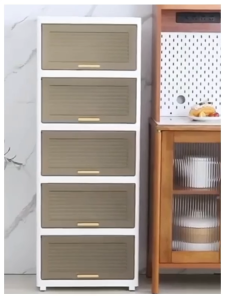 DwellDreams Fliptop Storage Cabinet Kitchen Storage Cabinet With Wheels Open Kitchen Rack Durabox Cabinet Multi-Functional Storage Organizer#cd025