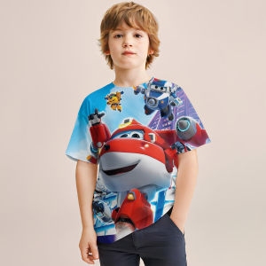 Hasbro | Super Wings childrens T-shirt 3D cartoon printing clothing birthday cool fashion trend childrens casual party