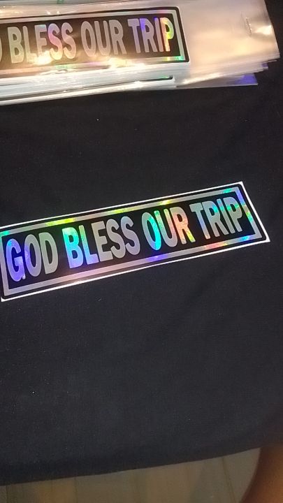 GOD BLESS OUR TRIP STICKERS HOLOGRAM | Lazada PH