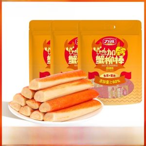 Lecheng Calcium Fortified Crab Stick 200g Ready to Eat Crab Meat Stick High Protein Low Fat Leisure Snack Crab Flavor Crab Foot Hot Pot Material