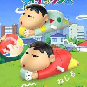 Crayon Shin Chan Clockwork Wind Up Toy Anime Shin Chan Dynamic New Life Series Action Doll Cute Clock Model Childrens Christmas Gift