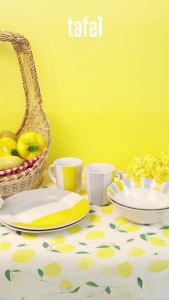 Hampers Piring Keramik Set Yellow Grey isi 6