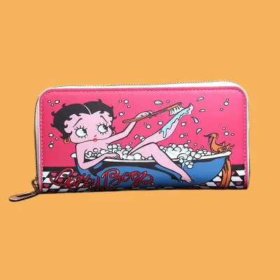 Betty Boop | Ví Dài Betty Boop Thời Trang Cá Tính Chất Liệu PU Có Ngăn Đựng Điện Thoại Và Túi Phụ Kiện Quà Tặng Sinh Nhật Cho Bé Gái Màu Sắc Bắt Mắt Thiết Kế Đơn Giản.