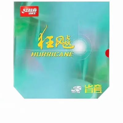 DHS | Red Double Happiness Neo Hurricane 3 Table Tennis Rubber Sponge Blue Inorganic Thick Sponge Fast Attack Arc Circle Ping Pong Paddle
