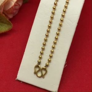 สร้อยคอทองเหลืองโบราณลายลูกโลก 3 มิล ความยาว 1618 20 24 นิ้ว งานทองเหลืองแท้ งานดิบไม่ได้ชุบ ทองเหลืองโบราณ