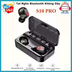 Tai nghe bluetooth 5.2 không dây S10 Pro Sky-5 snow light-kiêm sạc dự phòng-cảm ứng vân tay hỗ trợ đàm thoại nghe nhạc 10h-Bảo hành 1 đổi 1.