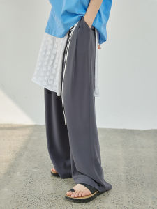 Lightweight Cool Feeling Wide Leg Pants Quick Dry Drapey Long Trousers Casual Pants for Women Commute Style Spring Season