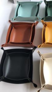 Square Pu Leather Storage Box Nordic Style Desktop Storage Tray
