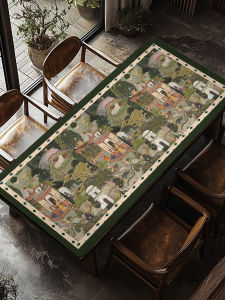 Luxurious Leather Dining Table Mat Waterproof Oil-resistant Home Computer Desk Pad Retro Tea Table Pad Southeast Asian Style