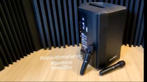 Baretone MAX08BX 8" Portable Speaker with Two UHF Wireless Microphone