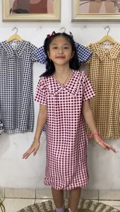 Turun Naik Dress Anak Motif Kotak