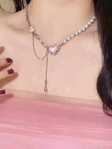 【Pharaoh🎀COD】Kalung Hati Cinta Gadis Pedas Y2k Rantai Tulang Selangka Desain Hip Hop Kalung Rasa