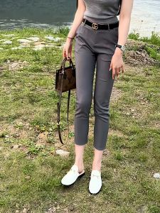 High Waist Slim Fit Casual Nine Point Pants Retro Versatile Fashionable Spring Summer New Style Small Footed Suit Pants