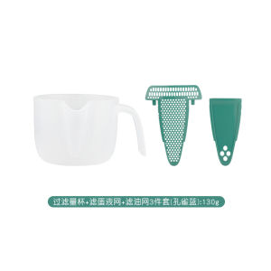 Filtering Measuring Cup with Drainage Spout Egg Foam Separation Bowl Baking Egg Liquid Straining Mixing Bowl Minimalist Style