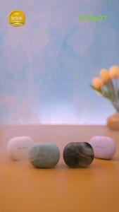 ROBOT TWS Airbuds True Wireless Bluetooth 5.4 Earbuds Powerful Bass Enco Buds 1 Semi In-Ear Design Mini Sports Earphones with Built-In Mic TWS Gaming  Musik Kompatibel IOS Android Original Garansi 1 Tahun