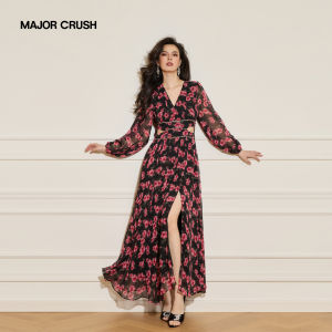 Beach Maxi Dress Paris Red Diamond Waist