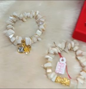 Success Wealth Health GoodLuck and Positive Energies Sea Shell Chakra Stone Bracelet Blessed and Cleansed with Box