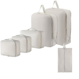 6 Pieces Compression Packing Cubes Lightweight Luggage Organizer Bags Travel Clothes Shoes Storage Bags Travel Essentials JAF297