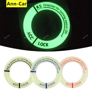 【Ann-Car】1Pc Car Ignition Switch Luminous Decorative Sticker Car Start Button 3D Fluorescent Circle Decoration Universal Automotive Accessories Luminous Car Keyhole Sticker For Auto Motorcycle