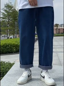 SIZE: 30-42 OverSize Jeans for Man Straight Pants