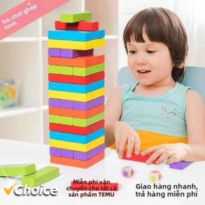 2 Bộ Trò Chơi Xếp Hình Khối Rắn Cho Trẻ Em - Xây Dựng Tháp & Vẽ Khối Trên Bàn Cờ Trò Chơi Bảng Tương Tác Cha Mẹ-Con Cho Trẻ Em