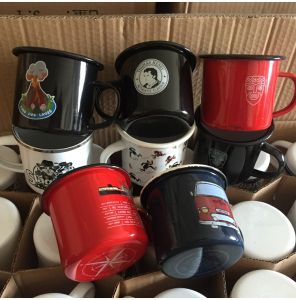 Retro Enamel Ceramic Mug Vintage Style Drinking Water Cup for Tea And Coffee Anti-Fall Home Use Large Capacity 301mL-400mL