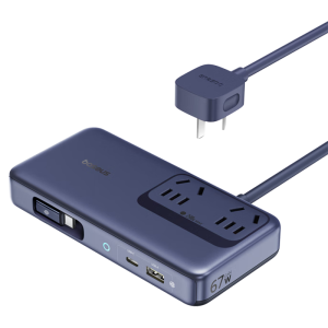 Ultra-Thin Portable Desktop Charging Station 67W Fast Charge for Huawei Xiaomi  17 Phones Laptops Charger with Retractable Data Cable