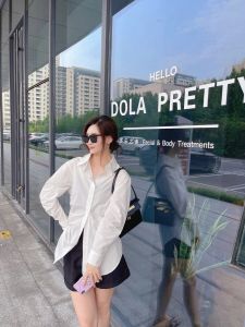 French Elegant White Long Sleeve Womens Shirt Spring Autumn Waist Cinched Inner Wear Design Sensation Niche Personality Top