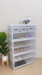 ตู้รองเท้า ชั้นวางรองเท้า ประตูแม่เหล็ก กล่องรองเท้ากันฝุ่น กล่องเก็บของแผ่นฟิล์ม PET ป้องกันฝุ่น 3/5/7/9 ชั้น แข็งแรงทนทาน พร้อมส่ง TM