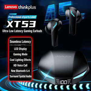 Lenovo | Lenovo XT53 TWS Gaming Wireless Earbuds Bluetooth 5.4 Ultra Low Latency LED Digital Display Stereo Bass HD Call IPX5 Waterproof