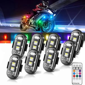 Bộ Đèn Nhấp Nháy LED Cho Máy Bay Có Điều Khiển Từ Xa 8 Màu Đèn Tín Hiệu Chống Va Chạm Chống Nước Cho Ô Tô Xe Máy Máy Bay Không Người Lái - Tùy Chọn 2/4/6/8 Chiếc