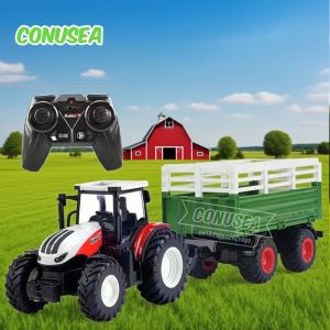 Remote Control Tractor RC Farm Truck Car Trailer 2.4G Farming Simulator Truck Miniature Farm Vehicle Toys Model Children Boy