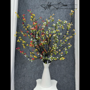 COMBO 5-10 Cành Sơ Ri Cổ dài 100cm Cắm Điểm Trang Trí Tết. Hoa Lụa Decor