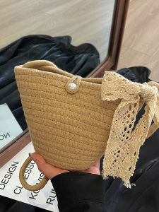 Retro Grass Woven Womens Bag 2025 New Style Small Fresh Ins Single Shoulder Slant Cross Mobile Phone Small Crossbody Bag