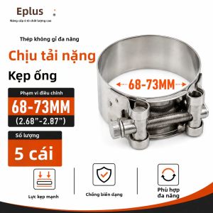 Bộ 5 Kẹp Ống Inox Đa Năng T-Bolt 17-103mm Có Thể Điều Chỉnh Chịu Lực Cao Kẹp Ống Cho Ô Tô Xe Máy Hệ Thống Xả