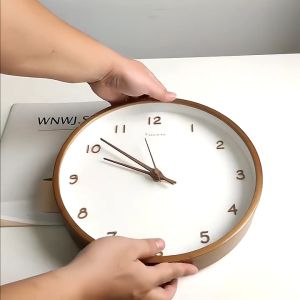 Đồng Hồ Treo Tường Kim Trôi MJK - Làm Từ Gỗ Thật - Phong Cách Sang Trọng Hiện Đại - Hàng Nhập Khẩu