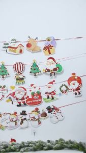 Msia (Ready Stock) 3 Meter Christmas Flag Pull Banner Merry Xmas Party Decoration Paper Hanging Santa Claus Deer Tree